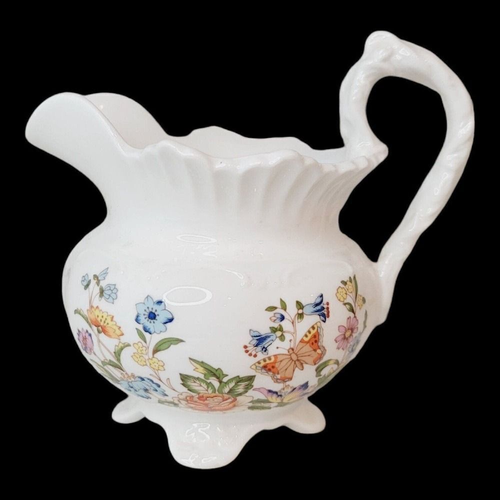 Aynsley Bone China‎ England Cottage Garden Vine Handle 5" Creamer 1985-2001